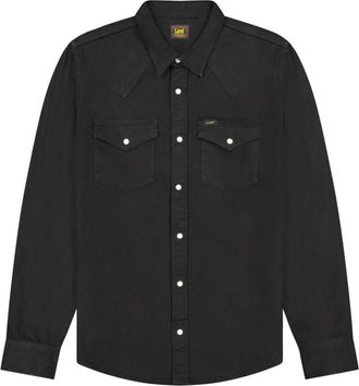 Lee Zwarte Regular Western Shirt - Heren - Casual Overhemden - Zwart - L - Katoen - Overhemden