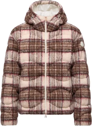 Moncler Cervi Wool Blend Hooded Short Down Jacket Multicolor Size 0