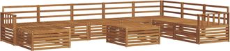 vidaXL Conjunto De Sof&aacute;s De Exterior 9 Uds. Natural Vidaxl