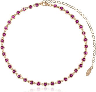 Ettika Cubic Zirconia Link Necklace in Ruby at Nordstrom