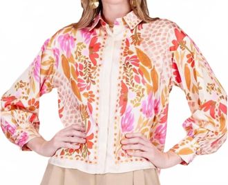 Jade Yoga The Floral Mirage Blouse In Multicolor