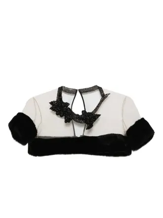 Gemy Maalouf Giacca crop con decorazione - Nero
