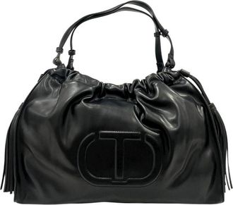 Twinset Black Polyethylene Clutch Womens Bag