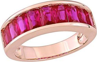 Rina Limor Rose Gold Over Silver 2.70 Ct. Tw. Lab-Grown Created Ruby Semi-Eternity Ring