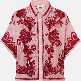 Farm Rio Arabesc embroidered cotton shirt