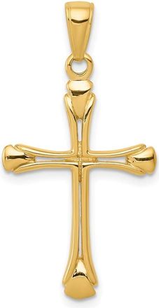Diamond2Deal 10k Yellow Gold Cross with Triangle Tips Pendant