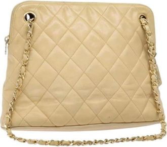 Chanel Pre-owned Shoulder Bags, female, Beige, Size: ONE SIZE Pre-owned Vintage Shoulder Bag