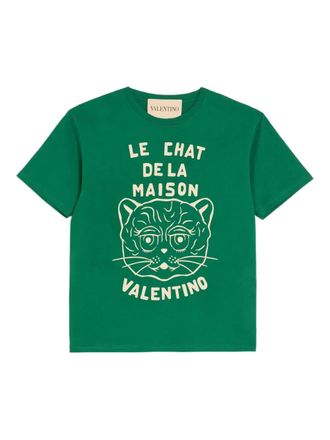 Valentino Garavani Chat De La Maison-print T-shirt - Green