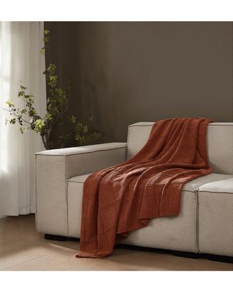 Brooklyn Loom Chenille Grid Knit Throw