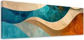 Feeby Impresi&oacute;n De Imagen, Formas Abstractas Beige Turquesa, 120x40