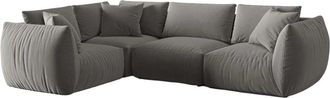 MICADONI Modulares 4-Sitzer Design Ecksofa Chris mit Eckteil links - Samtbezug