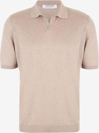 Gran Sasso Kurzärmeliges Feinstrick-Polohemd aus Seide