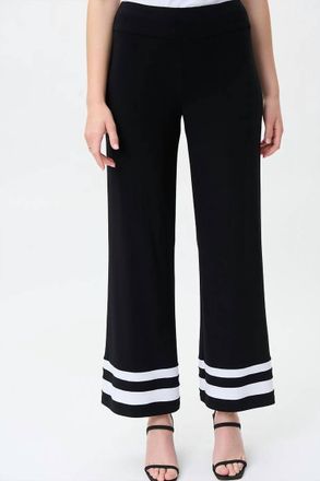 Joseph Ribkoff Tatum Trim Detail Pants In Black & White