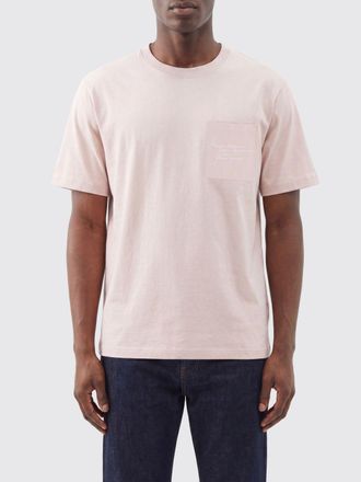 Maison Kitsun&eacute; T-shirt girocollo in cotone organico con tasca a toppa e logo ricamato