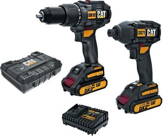 CAT Kit trapano a percussione + avvitatore a impulsi brushless erpillar dx12k
