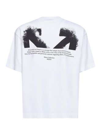 Off-white Mens Half Arrow Skate T-Shirt White Cotton T-Shirts And Polos