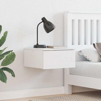 vidaXL Vidaxl - Mesa De Noche Blanco 37 X 35 X 18.5 Cm Madera Maciza De Pino