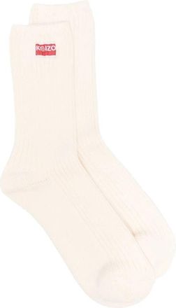 Kenzo Logo Cotton Blend Socks - Heren - Sokken - Wit - M - Katoen - Ondergoed