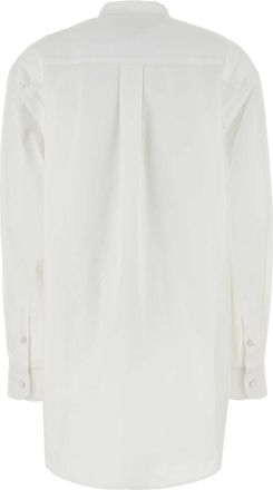 Gucci Womens Crystal-Embellished Poplin Shirt White Cotton