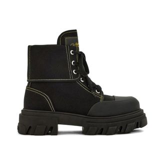 Ganni Boots - female - Ganni - Lace-up Boots - Black - 3 UK - Shoes
