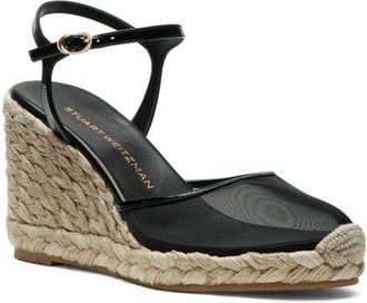 Stuart Weitzman Bareitall Espadrille Wedge in Black at Nordstrom, Size 6.5