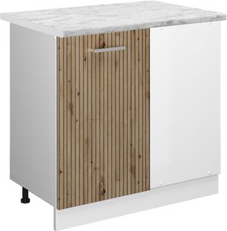 Vicco Armario De Esquina R-line, Roble Artesanal, 86 Cm, Et M&aacute;rmol