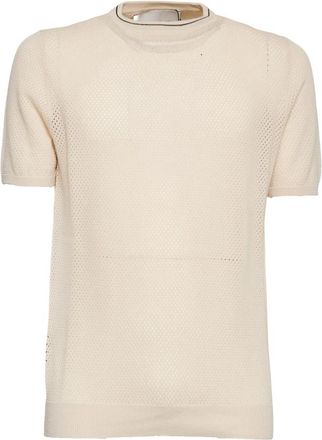 Amaranto Rondgebreide trui - Heren - Ronde hals truien - Beige - S - Truien & Vesten
