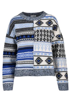 Ballantyne Crew Neck Wool Sweater - Blue/Light Blue