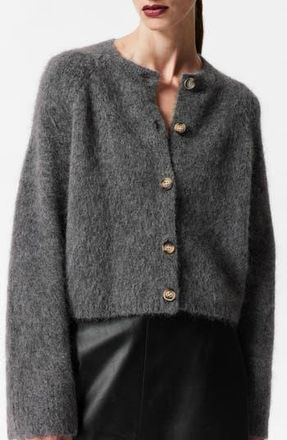 & Other Stories Boxy Mohair & Wool Blend Cardigan in Grey Dark at Nordstrom Rack, Size Small