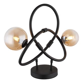 Globo Lighting L&aacute;mpara De Mesa - Tuberius - Lat&oacute;n Negro - Vidrio Metal - - Globo
