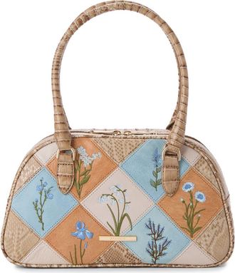 Brahmin Angie Leather Barrel Bag in Beige Multi at Nordstrom