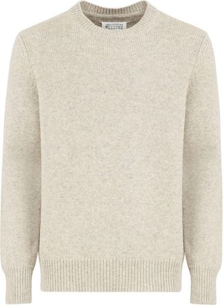 Maison Margiela crew neck four-stitch jumper - men - Wool - L - Neutrals