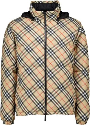 Burberry Snowdon Reversible Puffer Jacket - Heren - Gewatteerde jassen - Beige - XL - Polyester - Jassen