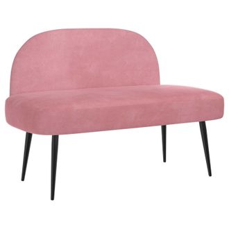 vidaXL Banco Tapizado Con Respaldo Rosa 110 X 60 X 76 Cm Terciopelo Vidaxl