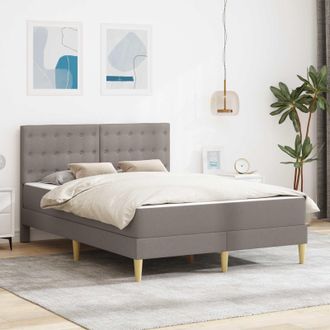 vidaXL Vidaxl Struttura Letto Con Materasso Tortora 120 X 190 Cm Tessuto