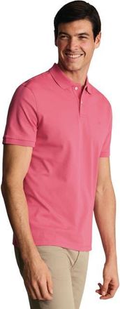 CHARLES TYRWHITT Short Sleeve Cotton Stretch Pique Polo in Coral Pink at Nordstrom, Size Xx-Large