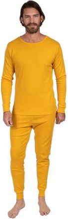 Leveret Mens Cotton Solid Matching Family Pajamas in Mustard at Nordstrom, Size X-Large
