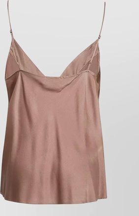 Forte_Forte stretch silk satin slip top v neckline