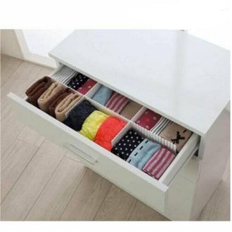 Trade Shop Trade Shop - Divisorio Per Cassetti Set Divisore 3 Pezzi Separatore In Plastica Bianco