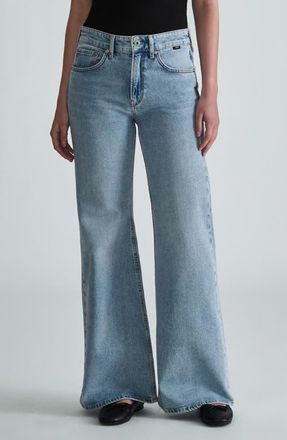Mavi Grace Mid Rise Flare Jeans in Bleached Classic Blue at Nordstrom, Size 24 X 30