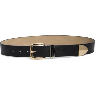 Steve Madden Ripple Faux Leather Belt in Black at Nordstrom Rack, Size X-Large