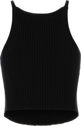 Courr&egrave;ges Womens Black Viscose Blend Tank Top Exterior: Polyester Maglie Sweater