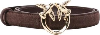 Pinko Love Berry H2 Belt - Dames - Riemen - Bruin - L - Leer - Accessoires