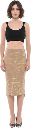 Stella McCartney Yellow Animal Print Calf Length Skirt