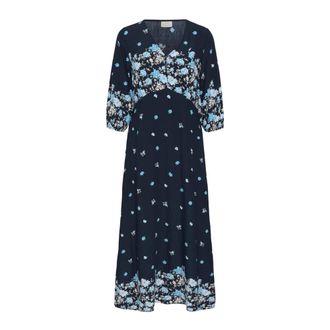 Kaffe KCrosa Midi Jurk - Dames - Casual kleedjes - Blauw - XL - Kleedjes