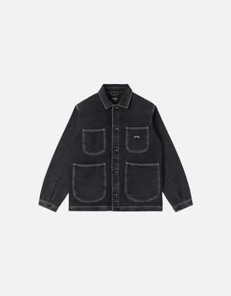 Stan Ray Mens Stan Ray Coverall Jacket - Stonewash Black Denim - Size: Regular/40