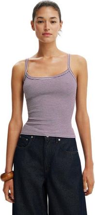 Cotton On Womens Goldie Rib Scoop Cami in Brianna Stripe Grey Marle at Nordstrom, Size X-Small
