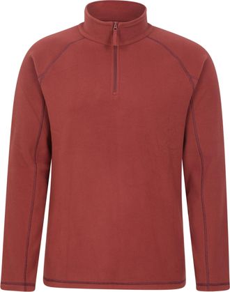 Mountain Warehouse Ashbourne Mens Fleece - Microfleece Sweater, Antipill Midlayer, Warm Top - Best for Spring Summer, Camping, Trekking, Hiking Burgundy 2XL