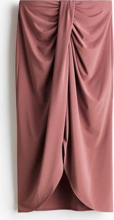 H&M Draped Jersey Skirt in Dark Dusty Pink at Nordstrom, Size X-Small