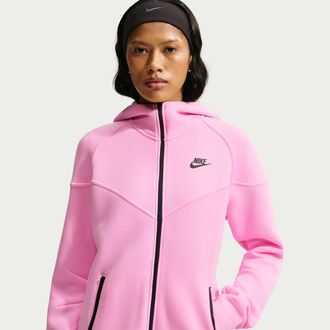 Nike Womens Nike Sportswear Tech Fleece Windrunner Full-Zip Hoodie in Pink | FB8338-621